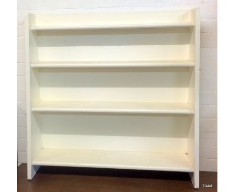 A painted pine 3 shelf bookcase 92cm high