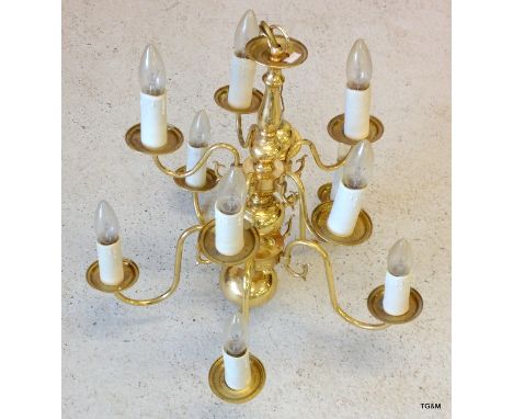 Brass double bank light fittings 54 x 40cm