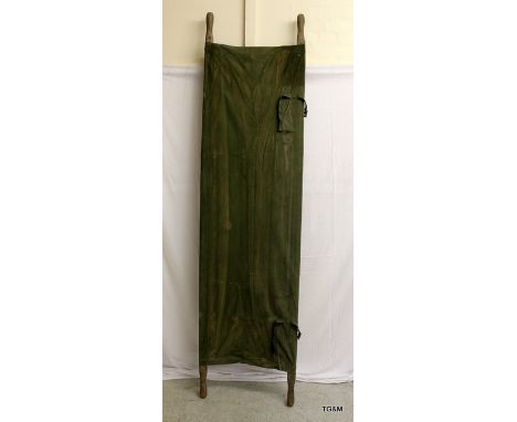 A British Army folding stretcher