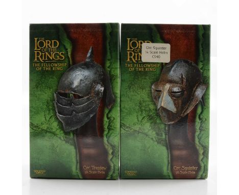 Sideshow Weta Collectibles, four 1:4 scale model helmets, two Lord of the Rings - The Fellowship of the Ring replicas, Orc Sq