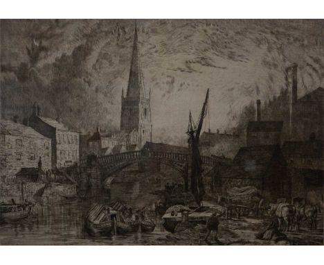 Victorian chromo-lithograph, St Marys, Leicester, 30x23cm; together with another engraving of St Mary de Castro, Leicester, f