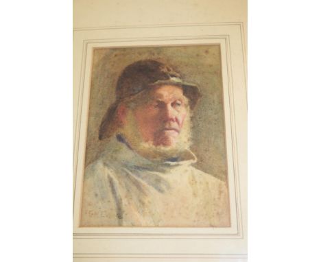 Fred MacNamara Evans - watercolourBust portrait of a Cornish fisherman, signed, 7½" x 5"