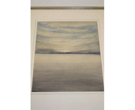 Carruthers Hyne - watercolour"Seascape", signed, labelled to verso, 12" x 10"