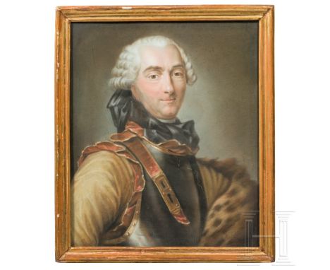 Charles Louis Auguste Fouquet, Duc de Belle-Isle (1684-1761) – Portrait, 18. Jhdt.  Gouache auf Papier. Bruststück des später