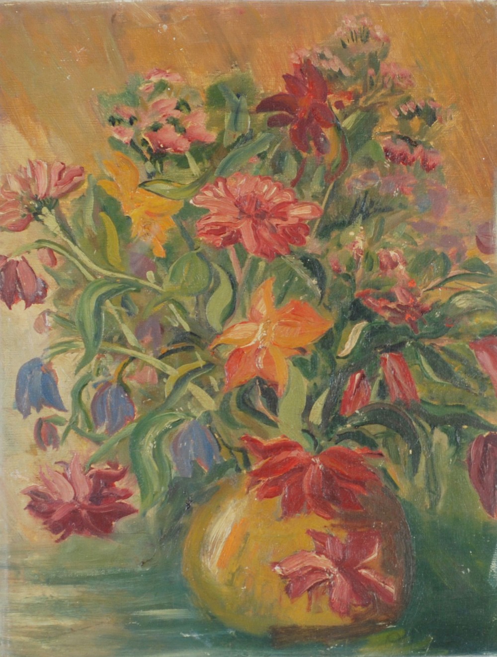 MARJORIE WALLACE (19252005) OIL PAINTING Still life flowers in a