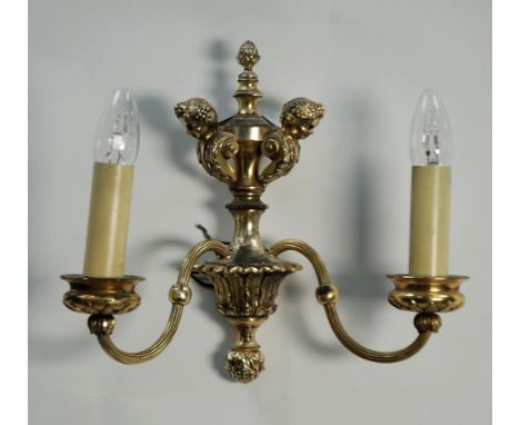 PAIR OF MID TWENTIETH CENTURY GILT METAL SEVEN LIGHT ELECTROLIER'S, with classical caryatid columns, 32" (81.3cm) drop, appro