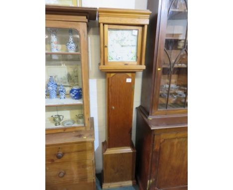 LONG CASE CLOCK, 30 hour movement long case clock in pine replacement casing, signed I L WYNN of Alresford 