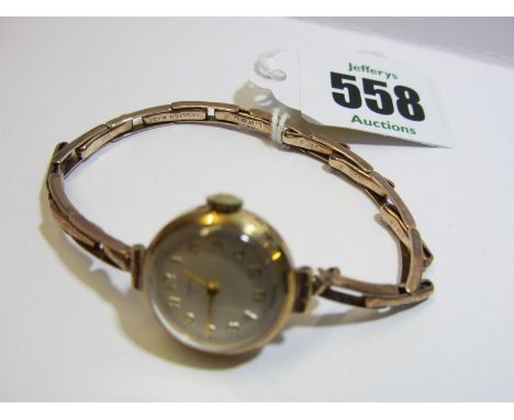 VINTAGE LADIES WATCH, Tissot gold cased ladies wrist watch on integral plated strap