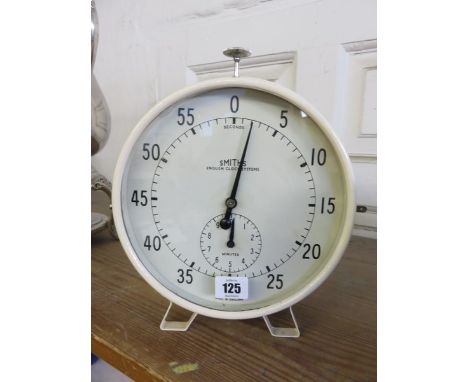 SMITHS CLOCK, a white enamelled large faced mantel clock