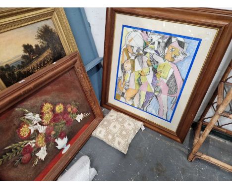 G.I.T.K. (20th Century), Still life with flowers, signed and dated Aug 50(?), oil on canvas.