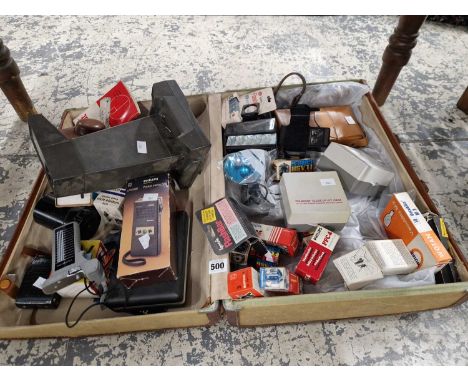 Various cameras and equipment to include a Minox subminiature, Big Shot Polaroid portrait land camera, a Polaroid, a close-up