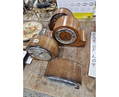 Four vintage mantel clocks, Garrard, Smiths etc.