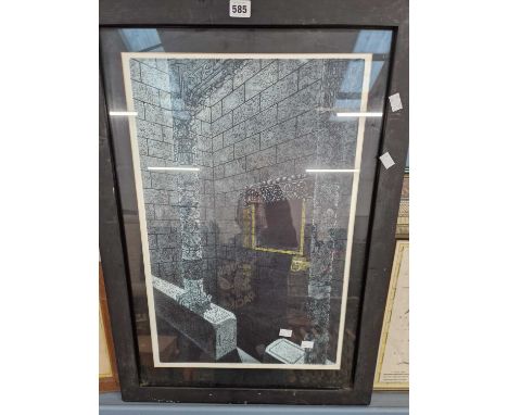 A 2009 signed limited edition etching and aquatint, "Entrance to the Labyrinth", numbered 11/50, indistinctly signed.