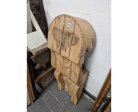 A large carved pine corbel 