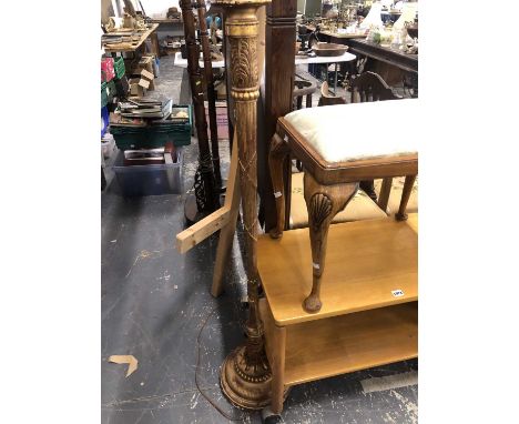 An early 20th century gilt decorated standard lamp.