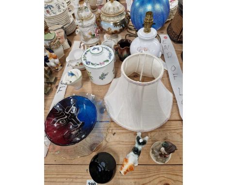 A Caithness oracle paperweight, a mats- jonasson bowl, Frank vessel, Worcester canister etc.