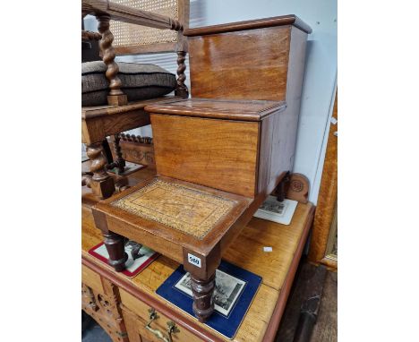A Victorian mahogany bed step cabinet.
