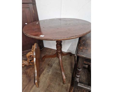 A mahogany tripod table, a mahogany corner cupboard together with a two fold fire screen with Chinese textile panels