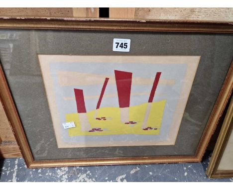 Leon Gischia (1903-1991), Abstract in red and yellow, signed and numbered 131/200, silkscreen.
