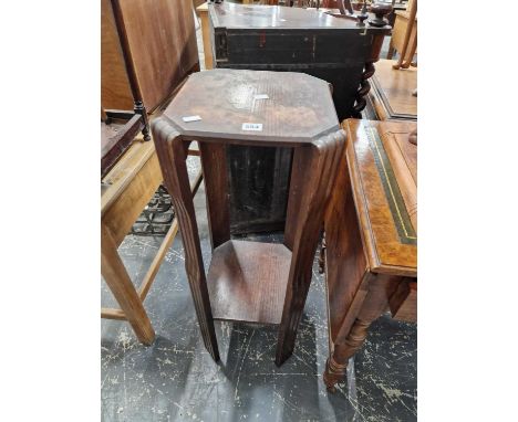 A 1940's oak two tier plant stand