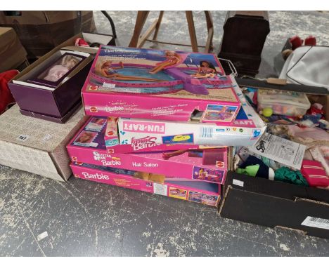 A large collection of Sindy and Barbie vintage and other sets, clothing, accessories, three further costume dolls etc. 