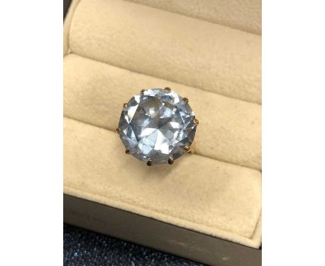 A gemset cocktail style ring stamped 9ct, assessed as 9ct gold.  Ring size m1/2. Weight 5.6 grams