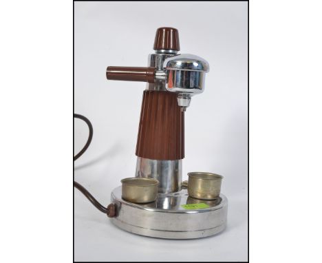  Vintage (40's or 50's) coffee or espresso maker by Utentra. Made in Italy with stainless steel and brown plastic constructio