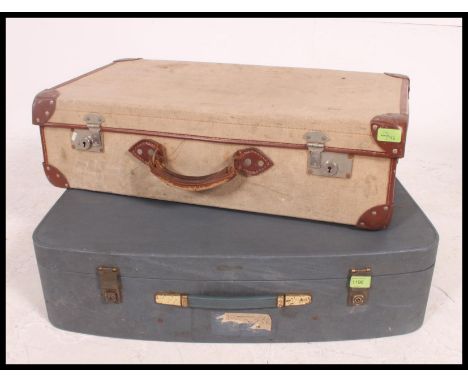 Vintage retro set of 2 suitcases, large in size, 1970's H48xW73xD19cm