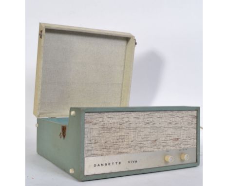  Vintage 1950's retro Dansette Viva two two record player with inset record deck set within