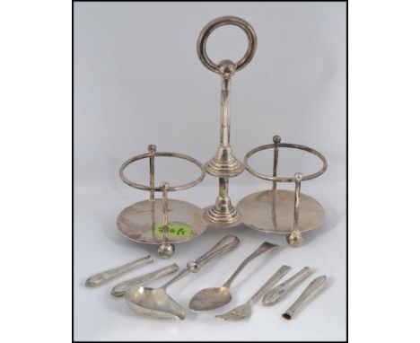 A continental silver 800 marked chocolate ladel spoon, 800 handled. Together with a silver hallmarked spoon, London 1800, an 