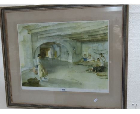 W Russell Flint A Coloured Print Of Washer Women, Signed In Pencil