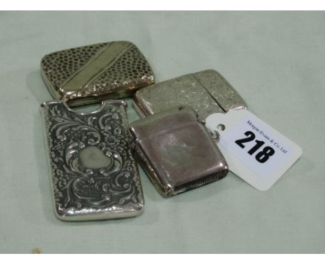 Two Silver Vesta Cases Together With A Plated Snuff Box Etc