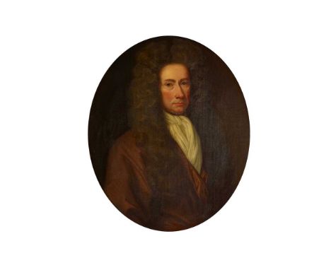 LATE 17TH CENTURY SCOTTISH SCHOOL HALF LENGTH PORTRAIT OF A GENTLEMAN Oil on canvas, ovalDimensions:76cm x 63.5cm (30in x 25i