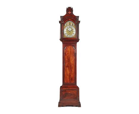 GEORGE III MAHOGANY CHIMING LONGCASE CLOCK, JOHN PRICHARD, LONDON 18TH CENTURY the hood with a pagoda pediment above an arche