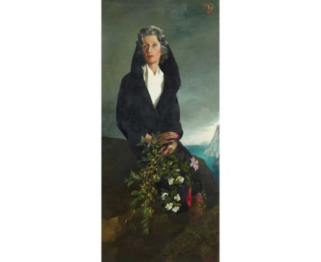 § ANNA KATRINA ZINKEISEN (BRITISH 1901-1976) PORTRAIT OF LADY DUNN Signed, oil on canvasDimensions:180cm x 82cm (71in x 3.25i
