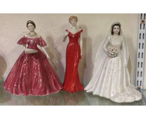 ROYAL DOULTON, ROYAL WORCESTER: Two bone china figures entitled "Queen Elizabeth, The Queen Mother; To Celebrate the Life of 