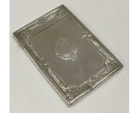 An engine turned fancy Victorian silver card case. Birmingham 1848. By Frederick Marsden. Approx. 55 grams. Est. £200 - £250.