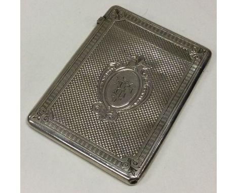 A fine engine turned Victorian silver card case Birmingham 1891. By George Unite. Approx. 80 grams. Est. £200 - £250.