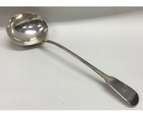 A heavy fiddle pattern silver soup ladle. London. By WE&amp;WF. Approx. 192 grams. Est. £100 - £200.