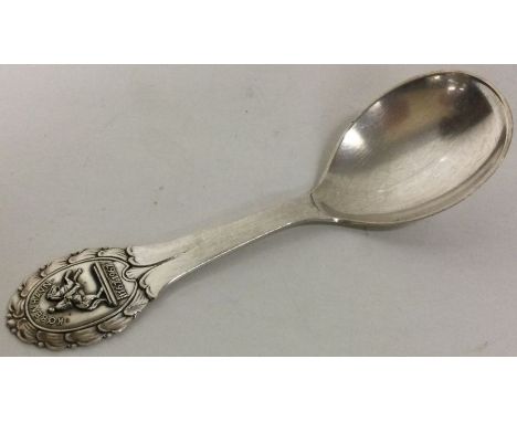 A Royal Denmark silver caddy spoon. Approx. 25 grams. Est. £20 - £40.