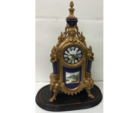 A French Empire style mantle clock. The movement eight day striking on a bell the half and the hour. By Japy Freres. The case