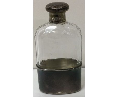 A silver mounted flask. Birmingham. Approx. 56 grams gross weight. Est. £60 - £80.