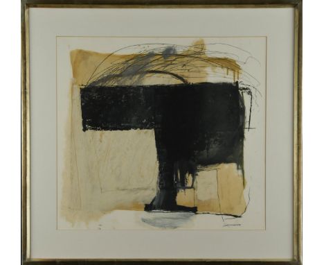 Manner of Roger Hilton (British, 1911-1975) Abstract landscapeindistinctly signed (lower right)mixed media on paper50 x 53cm