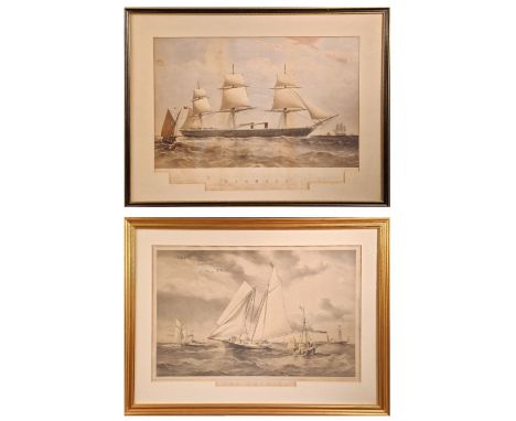 Thomas Goldsworth Dutton (British, 1819-1891) after Oswald W. Brierly The "America" winning the match at Cowes for the club C
