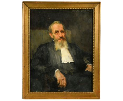 § Jeanne Louise Jacontot Mahudez (French, 1876-1956) Portrait of a seated mansigned lower right 'Mahudez'oil on canvas34.5 x 