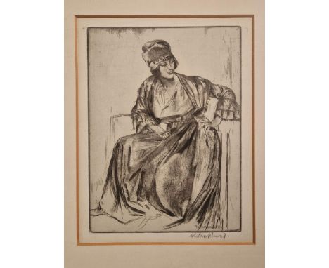 Gerald Leslie Brockhurst (British, 1890-1978) Genevieve signed 'GL Brockhurst' (lower right)drypoint etching22 x 17cmPrint ap