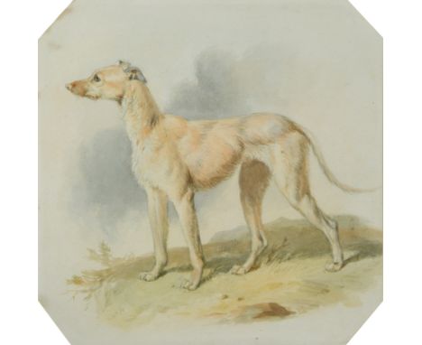 Thomas Sewell Robins (British, 1810-1880) after Edwin Cooper Study of a sighthoundaccording to label verso, signed and dated 