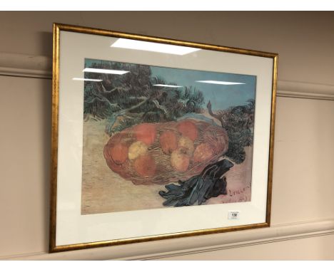 A colour print after Vincent van Gogh, 45 x 34 cm.