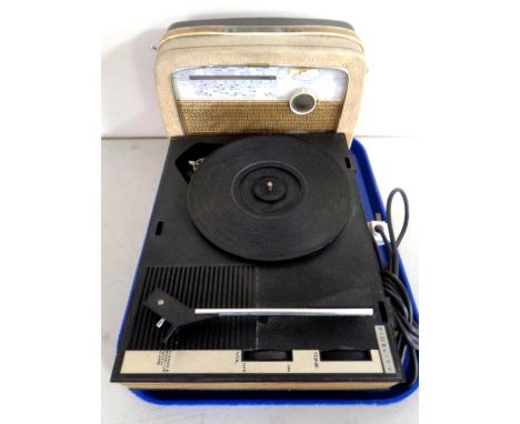 A Defiant transistor radio together with a Fidelity electric portable record player