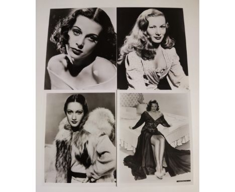 Vintage press photos of Dorothy Lamour, Hedy Lamar, Veronica Lake and Jane Russell. With Pictorial press, Keystone and Globe 